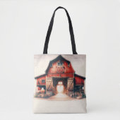 Oude Rode Schuur Rustiek Land Tote Bag (Voorkant)