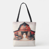 Oude Rode Schuur Rustiek Land Tote Bag (Achterkant)