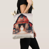 Oude Rode Schuur Rustiek Land Tote Bag (Dichtbij)
