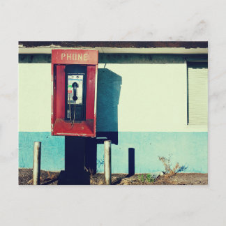 Oude rode telefooncel briefkaart