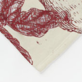 Oude rode toile Kerst botanisch - Hulst Fleece Deken (Hoek)