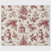 Oude rode toile kerst botanische afbeelding - Huls Cadeaupapier (Vlak)