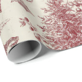 Oude rode toile kerst botanische afbeelding - Huls Cadeaupapier (Rol Hoek)