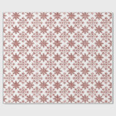 Oude rode toile kerst sneeuwvlokken cadeaupapier (Vlak)