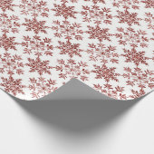 Oude rode toile kerst sneeuwvlokken cadeaupapier (Hoek)