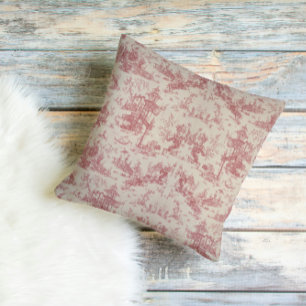 Oude rode toile kussenhoes kussen