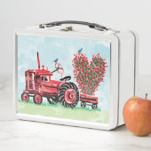 oude rode tractor bloemenhart (In situ)