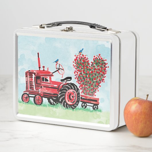  oude rode tractor bloemenhart (In situ)