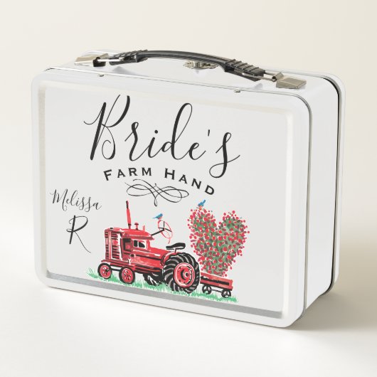  Oude Rode Tractor Heart Bride Boerderij Hand (Achterkant)