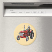 Oude rode tractor magneet (Insitu (Vaatwasser))