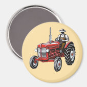 Oude rode tractor magneet (Voorkant / Achterkant)