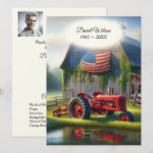 Oude rode tractor met Amerikaanse vlag Kaart (Voorkant / Achterkant)