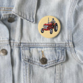 Oude rode tractor ronde button 5,7 cm (In situ)