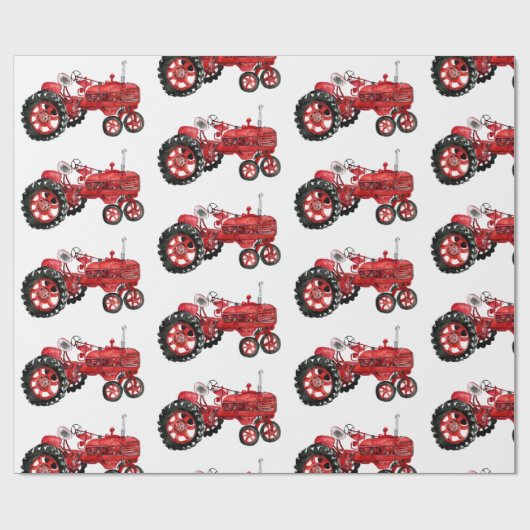 Oude rode trektekening cadeaupapier (Vlak)