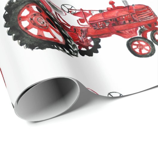 Oude rode trektekening cadeaupapier (Rol Hoek)