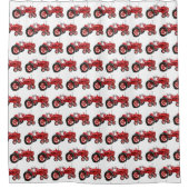 Oude rode trektekening douchegordijn (Voorkant)