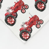 Oude rode trektekening fleece deken (Hoek)