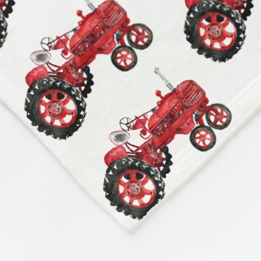 Oude rode trektekening fleece deken (Hoek)