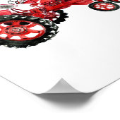 Oude rode trektekening poster (Hoek)