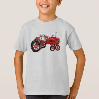 Oude rode trektekening t-shirt