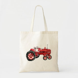 Oude rode trektekening tote bag
