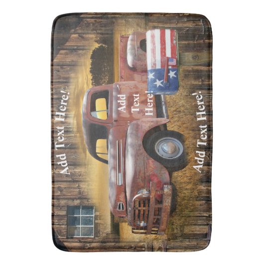 Oude Rode Truck Badmat (Voorkant Verticaal)