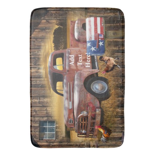 Oude Rode Truck Badmat (Voorkant Verticaal)