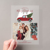 Oude Rode Truck Kerst Foto Acryl Uitnodigingen (Insitu (Draagbaar))