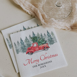 Oude Rode Truck Kerst Holiday Diner Servet