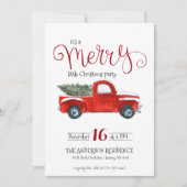 Oude Rode Truck Kerst Uitnodiging (Voorkant)