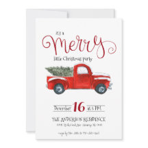Oude Rode Truck Kerst Uitnodiging