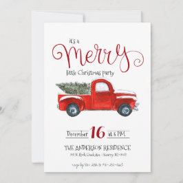 Oude Rode Truck Kerst Uitnodiging