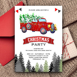 Oude Rode Truck Kerstfeest Kaart