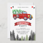 Oude Rode Truck Kerstfeest Kaart (Voorkant)
