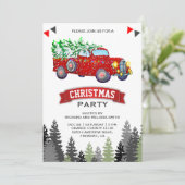 Oude Rode Truck Kerstfeest Kaart (Staand voorkant)