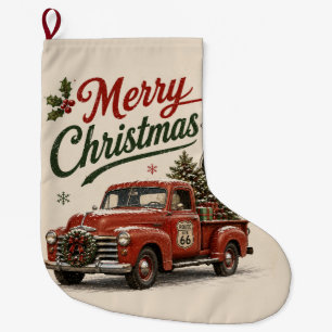 Oude Rode Truck Route 66 Kerstmis Grote Kerstsok