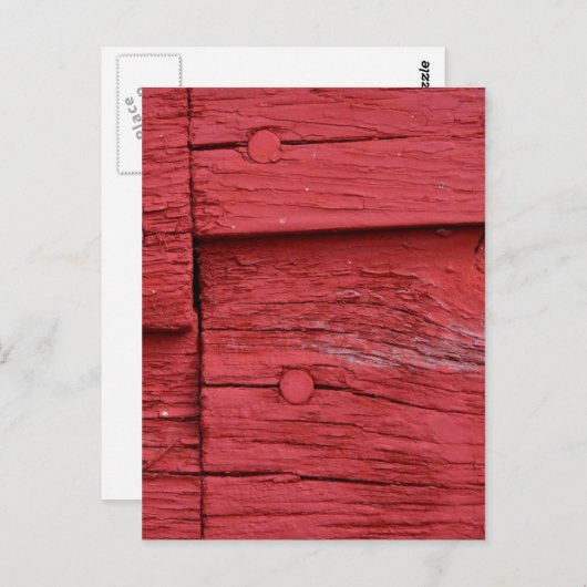 Oude rode verf briefkaart (Voorkant / Achterkant)