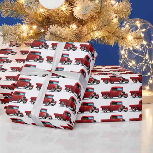 Oude rode vrachtwagen cadeaupapier (Feestdagen)