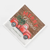 Oude Rode Vrachtwagen Kerst Diner Servetten (Hoek)