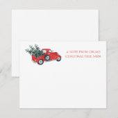 Oude Rode Vrachtwagen Kerstboom Boerderij Notitiekaartje (Voorkant / Achterkant)