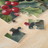 Oude Rode Vrachtwagen Kerstmis Legpuzzel (Zijkant)