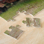 Oude rode vrachtwagen legpuzzel (Zijkant)