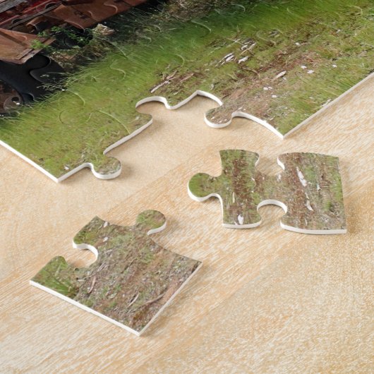 Oude rode vrachtwagen legpuzzel (Zijkant)