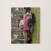 Oude rode vrachtwagen legpuzzel (Verticaal)