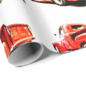 Oude rode vrachtwagen, verpakt papier (Rol Hoek)