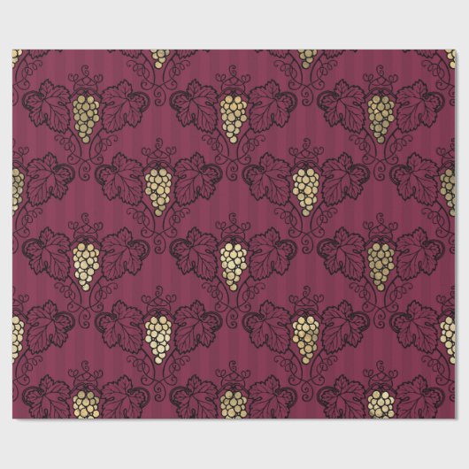 Oude rode wijn met gouden grunge wijn uit Parijs Cadeaupapier (Vlak)