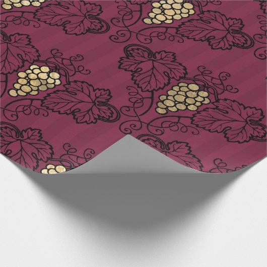 Oude rode wijn met gouden grunge wijn uit Parijs Cadeaupapier (Hoek)