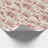 Oude rode winterscène cadeaupapier (Hoek)