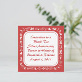 Oude Rode & Witte Uitnodigingen voor gevesdroogd l (Staand voorkant)