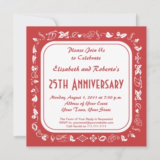 Oude Rode & Witte Uitnodigingen voor gevesdroogd l (Achterkant)